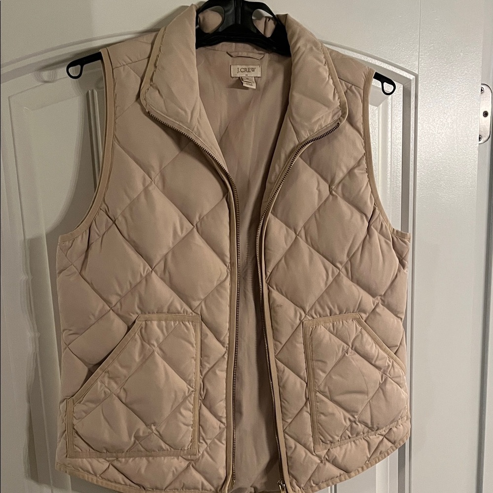 J. Crew Beige Quilted Vest